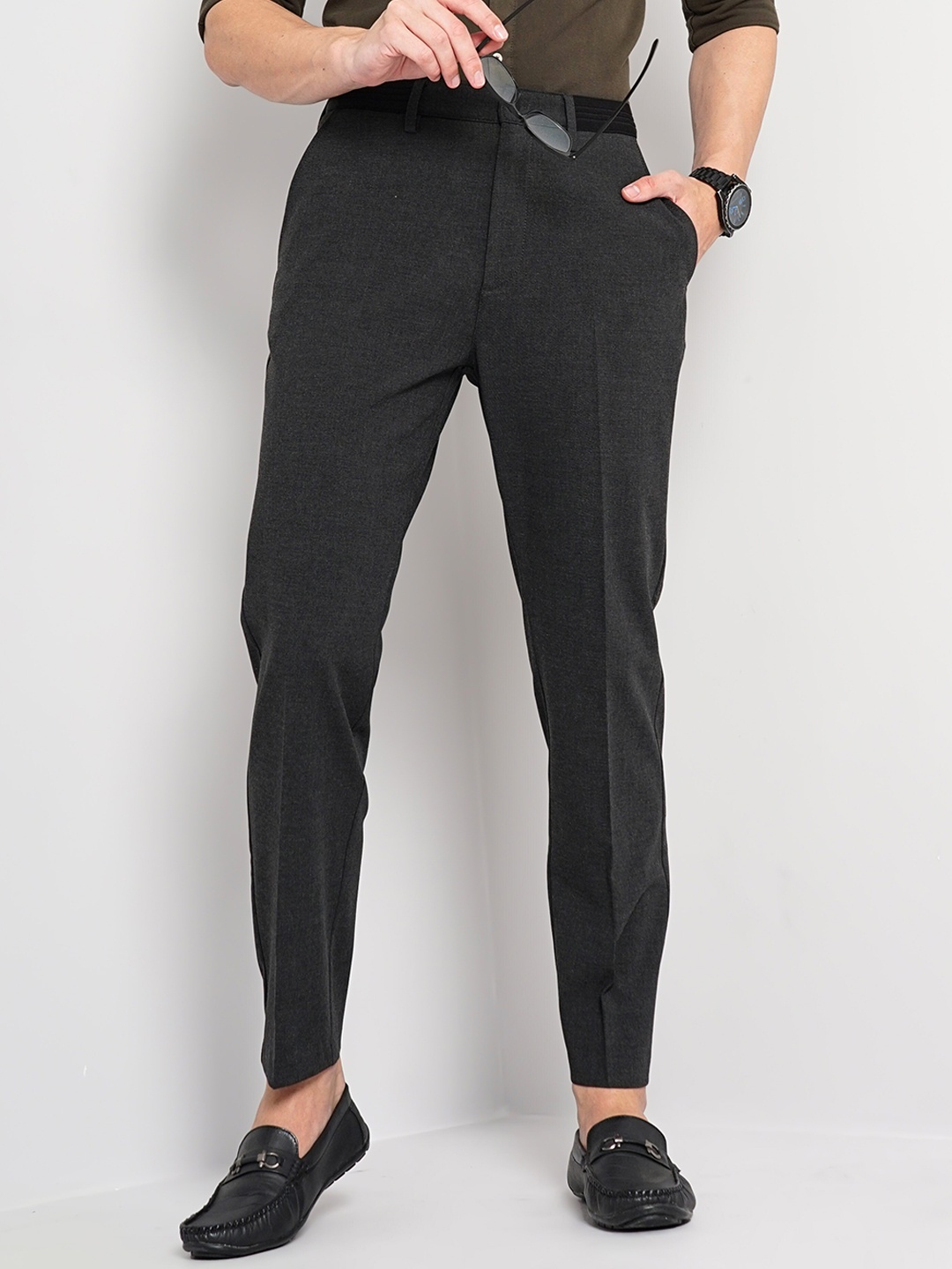 

Celio Men Black Smart Slim Fit Trousers