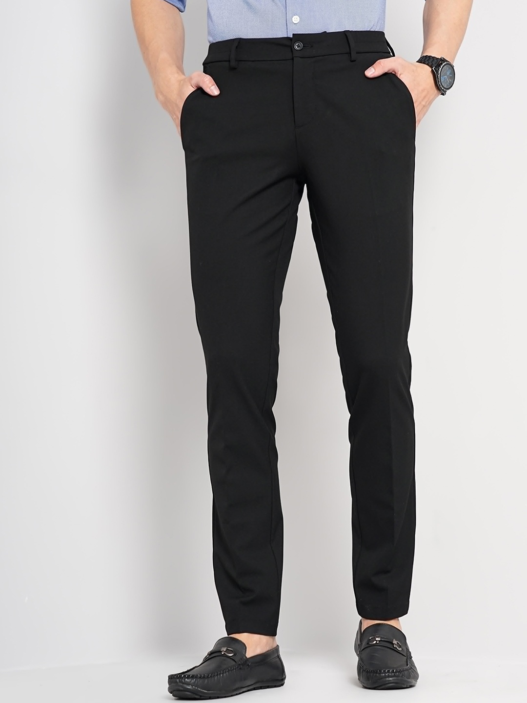 

Celio Men Black Smart Slim Fit Chinos Trousers