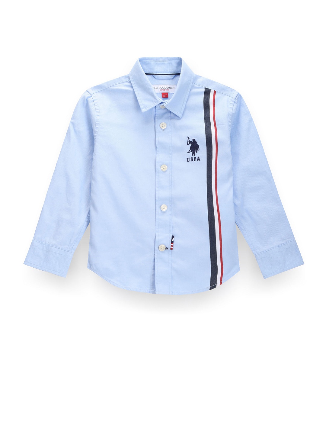 

U.S. Polo Assn. Kids Boys Classic Striped Pure Cotton Casual Shirt, Blue