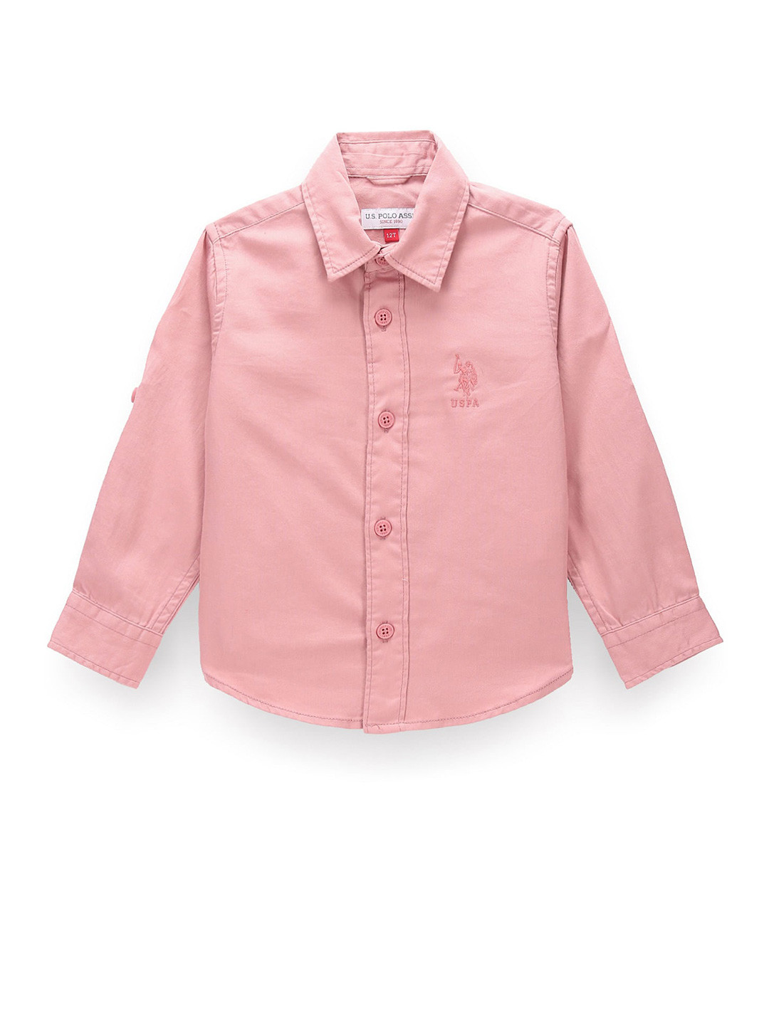 

U.S. Polo Assn. Kids Boys Classic Spread Collar Pure Cotton Casual Shirt, Pink