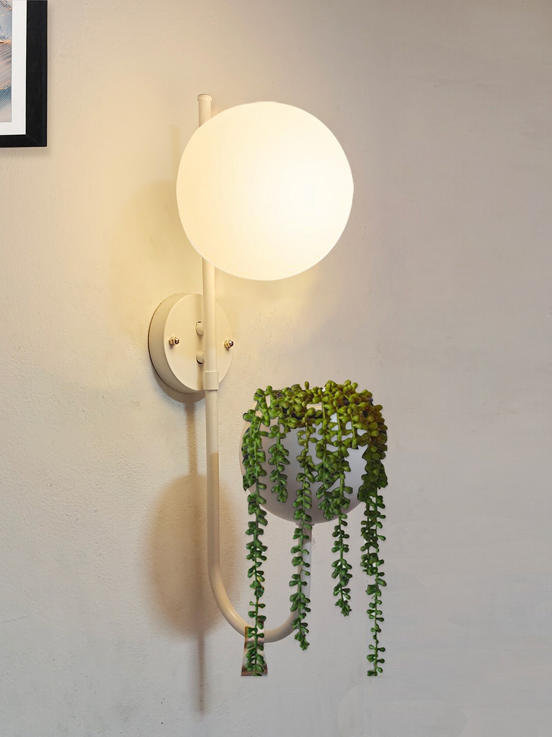 

Homesake White Bedroom Wall Lamp With Storage Plantar