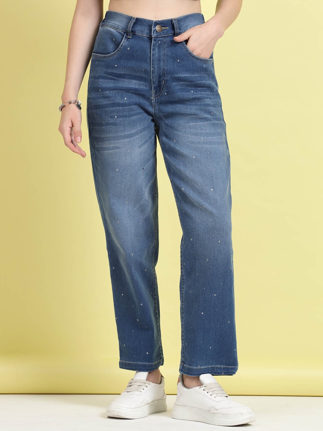

plusS Women Blue Clean Look Light Fade Stretchable Jeans