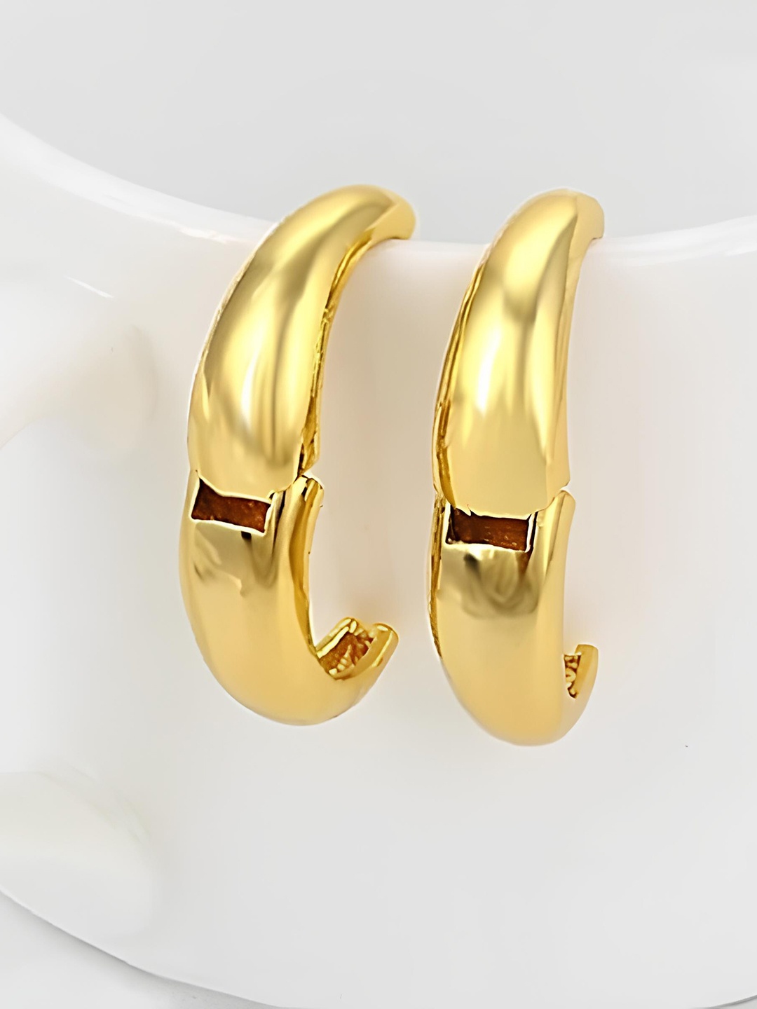 

KARISHMA KREATIONS Gold-Plated Stainless Steel Contemporary Hoop Earrings