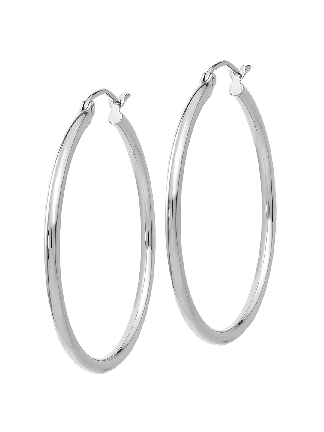 

KARISHMA KREATIONS Stainless Steel Gold-Plated Contemporary Hoop Earrings, Silver