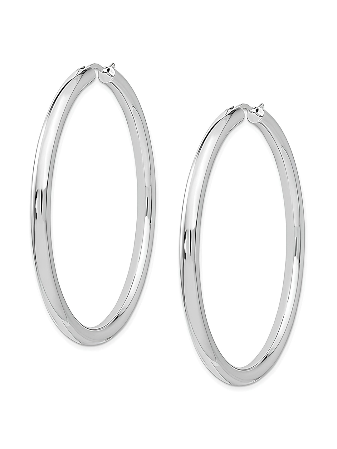 

KARISHMA KREATIONS Stainless Steel Gold-Plated Contemporary Hoop Earrings, Silver