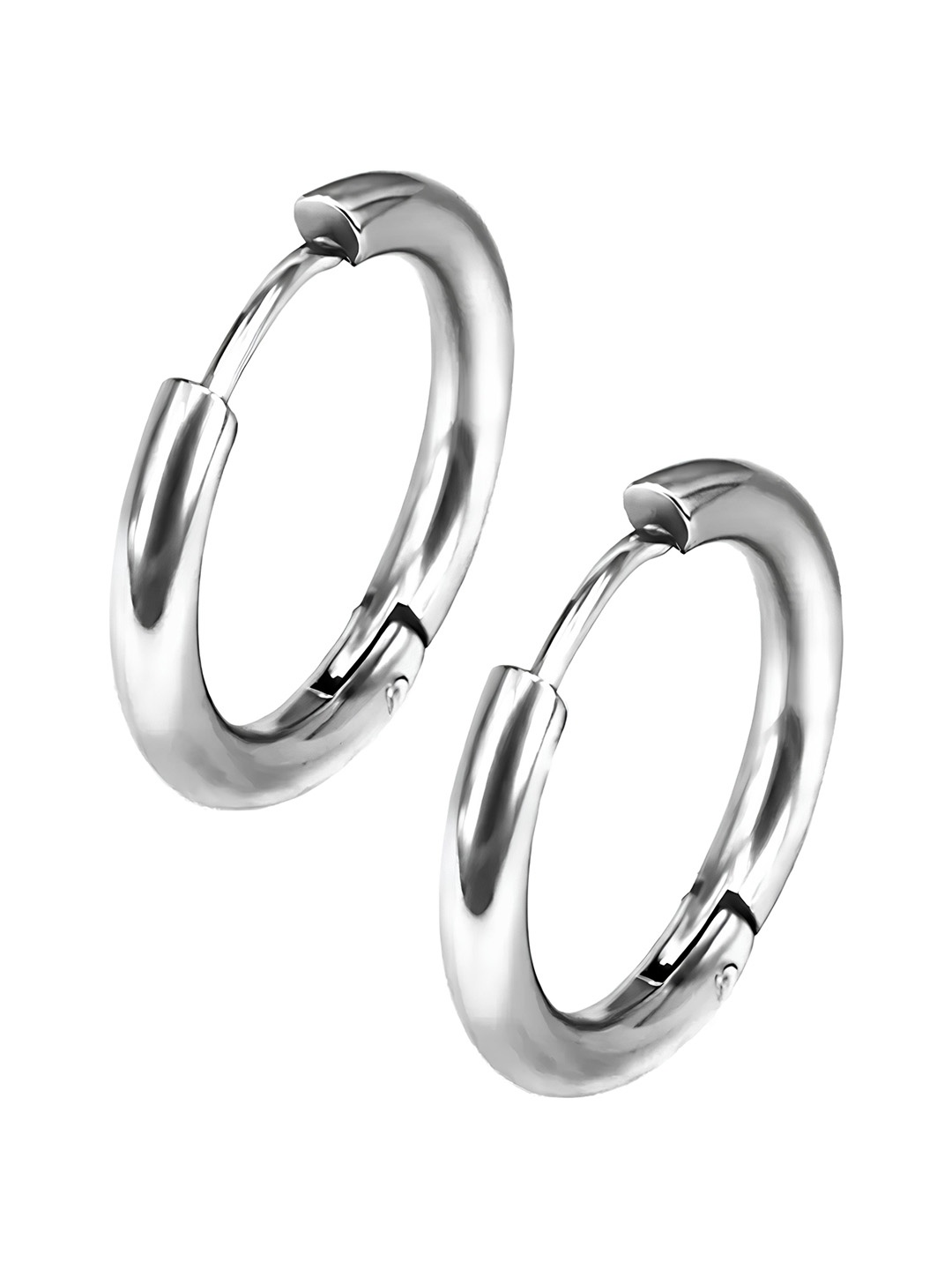 

KARISHMA KREATIONS Stainless Steel Gold-Plated Contemporary Hoop Earrings, Silver