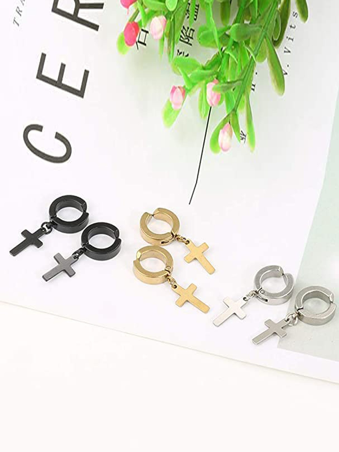 

VIEN Unisex Set Of 4 Assorted Circular Drop Earrings