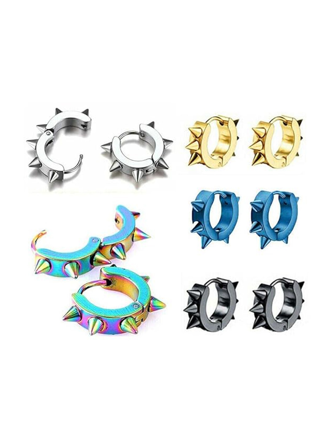 

VIEN Unisex Set Of 6 Assorted Circular Hoop Earrings