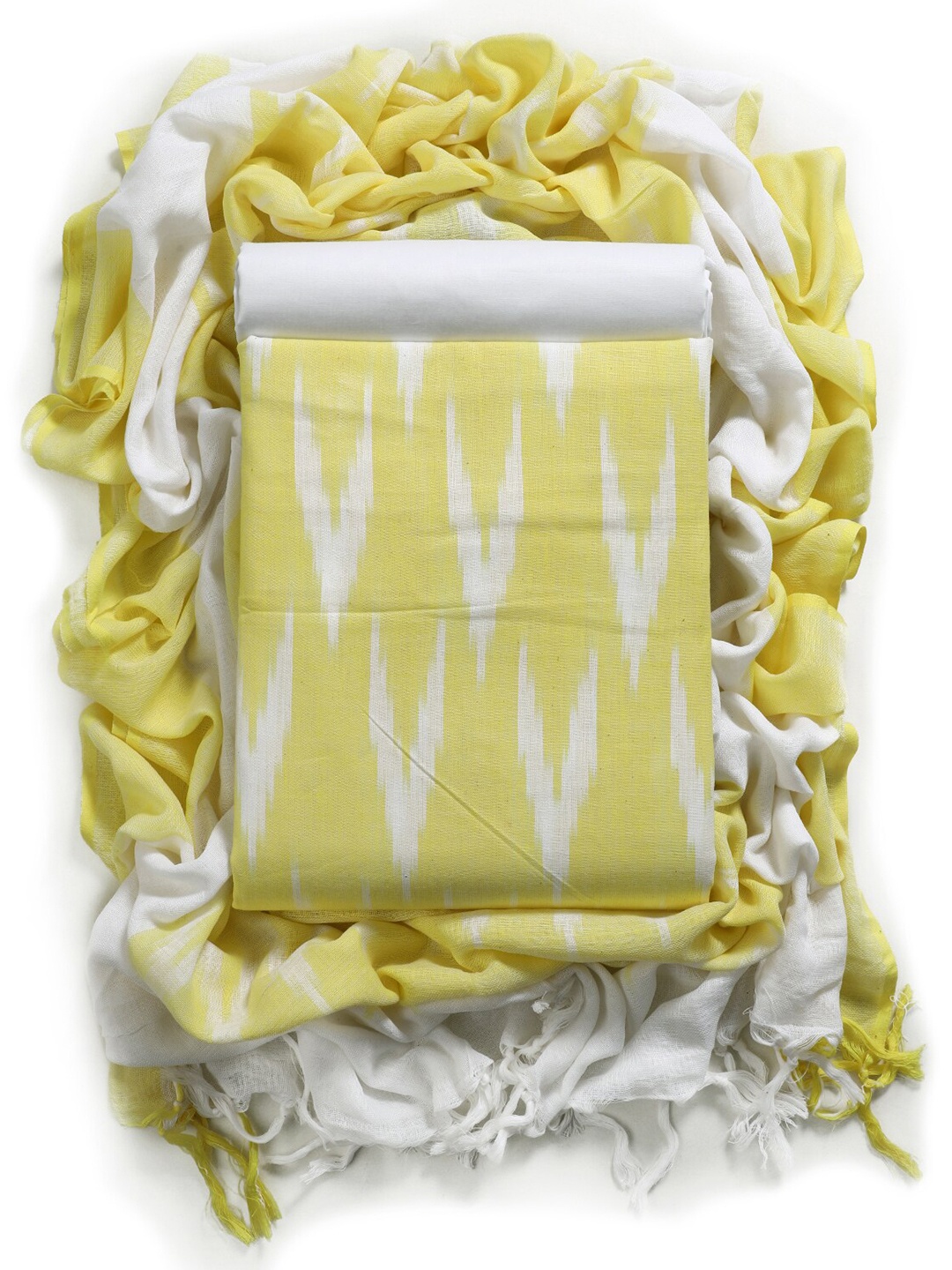 

Sun Fashion And Lifestyle Pure Cotton Unstitched Dress Material, Yellow