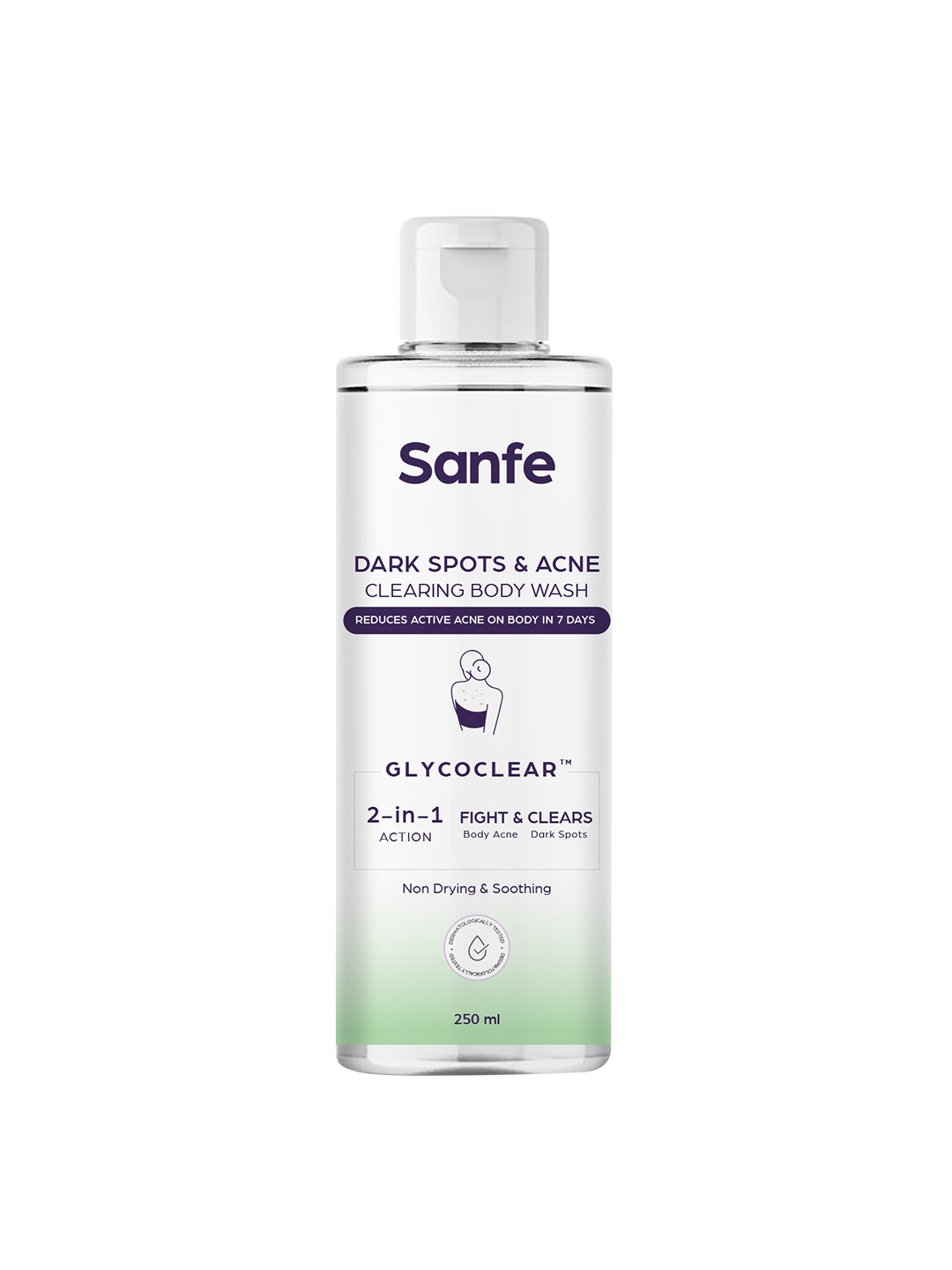 

Sanfe Glycoclear Dark Spots & Acne Clearing Body Wash - 250ml, Transparent