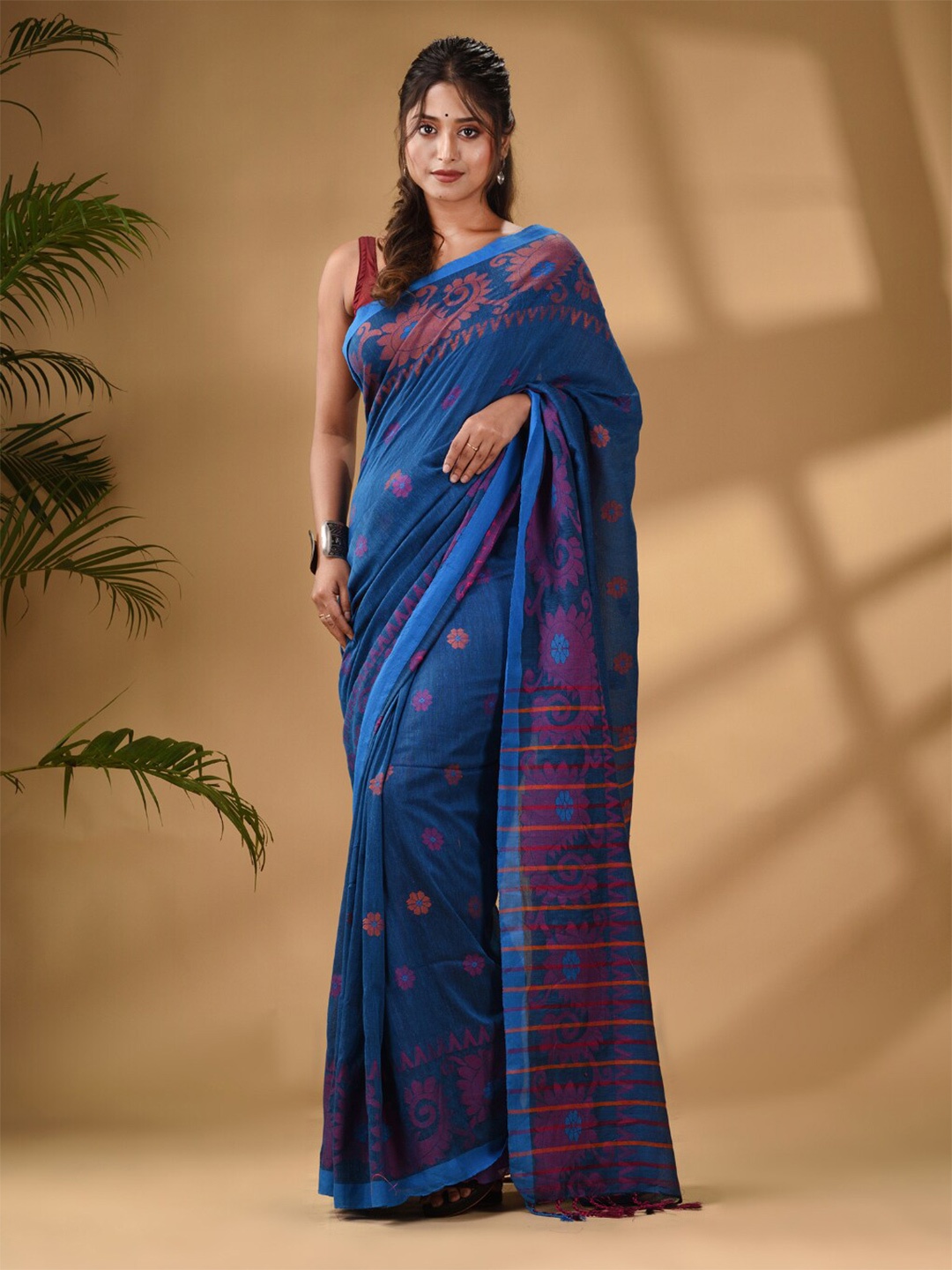 

Arhi Woven Design Pure Cotton Saree, Blue