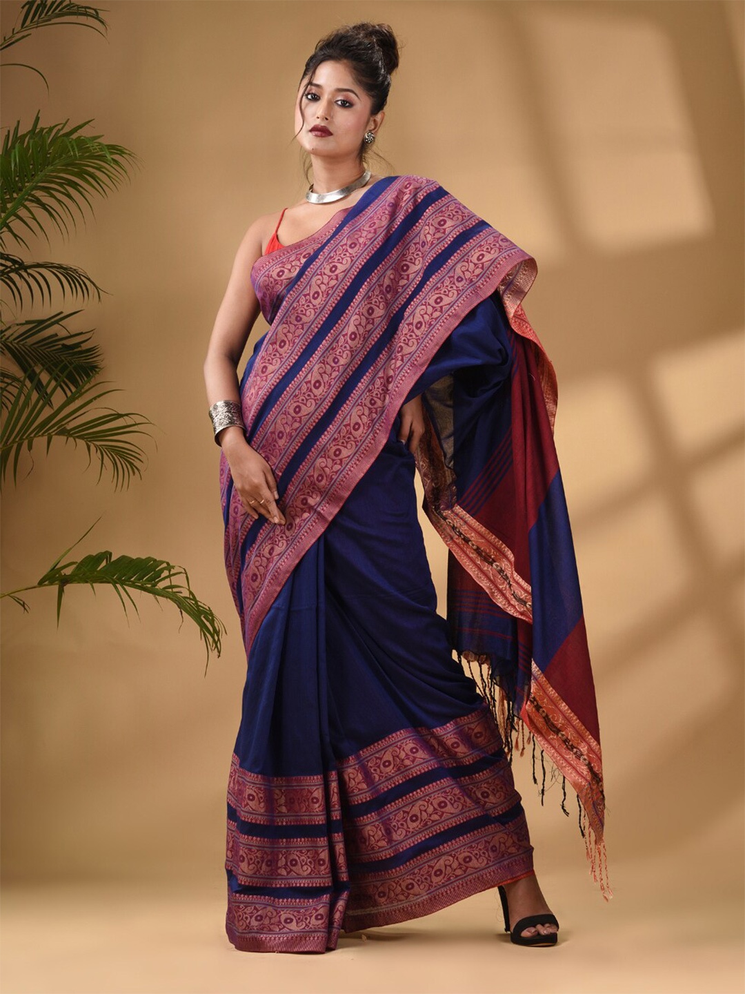 

Arhi Zari Pure Cotton Saree, Blue