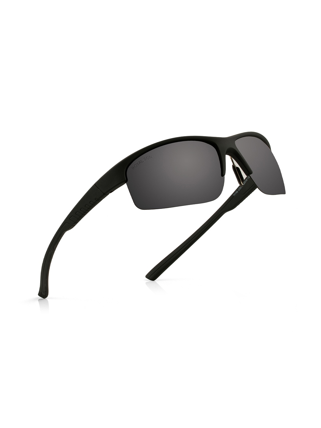 

ROYAL SON Unisex Sports Sunglasses with Polarised and UV Protected Lens CHI00155, Black