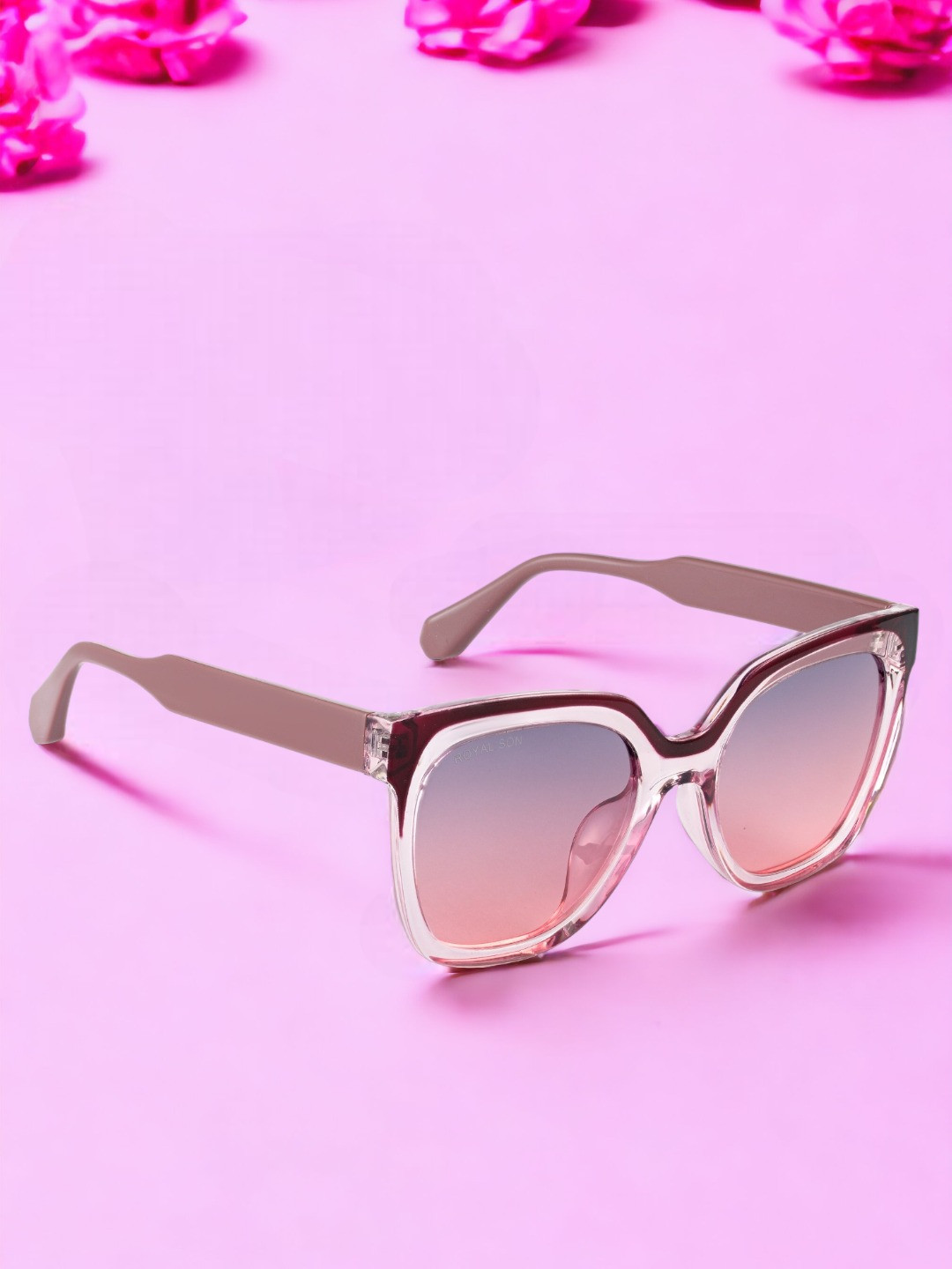 

ROYAL SON Women Square Sunglasses With Polarised And UV Protected Lens CHIWM00156-C4, Pink