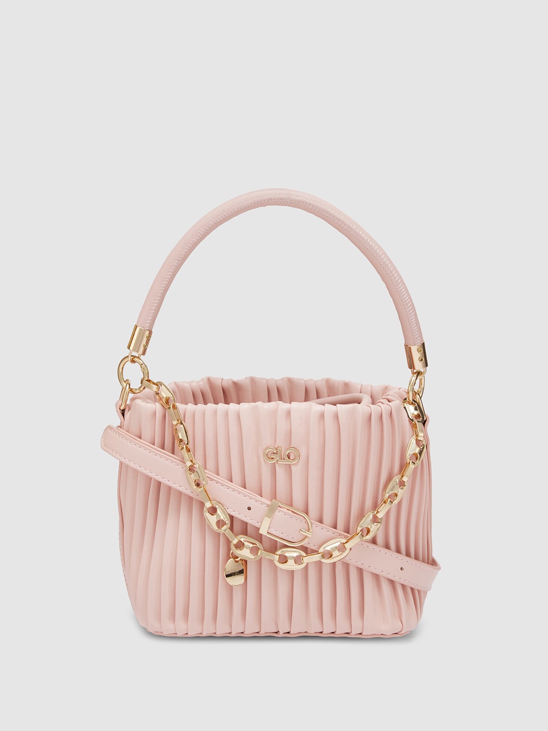 

Globus Women Dusty Pink Self Design Party Handheld Bag