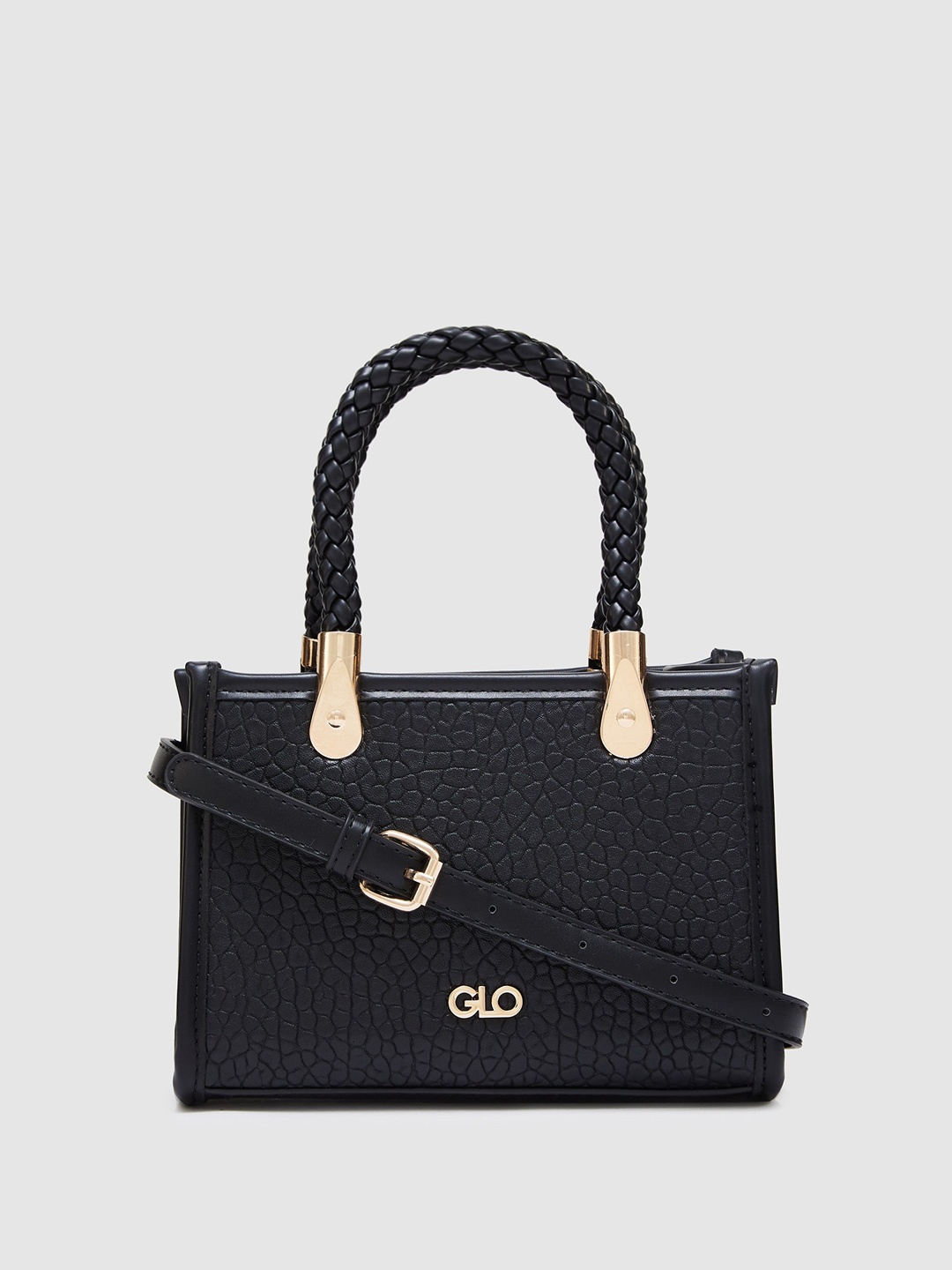 

Globus Women Black Textured Casual Handheld Bag