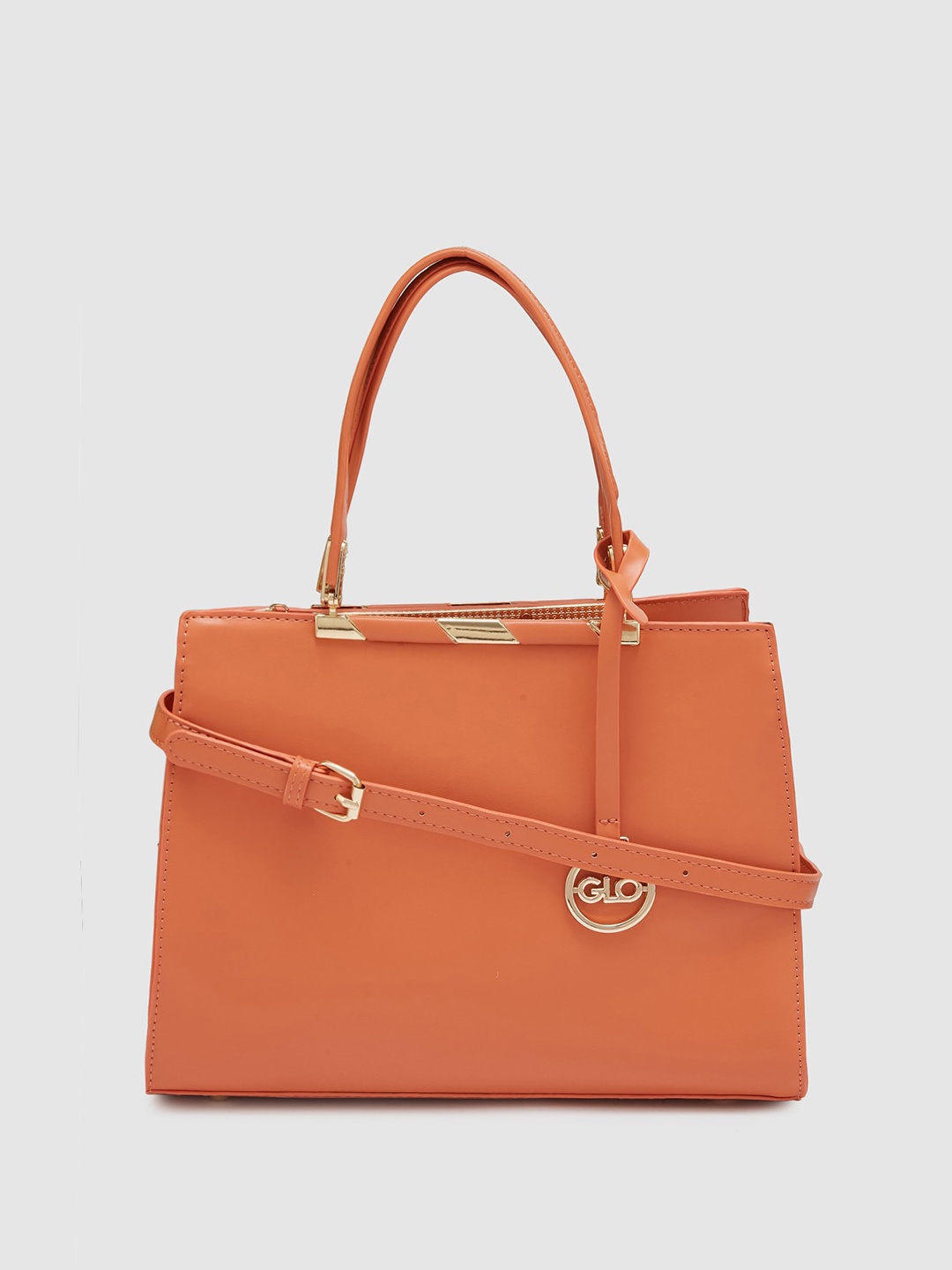 

Globus Women Orange Solid Casual Handheld Bag
