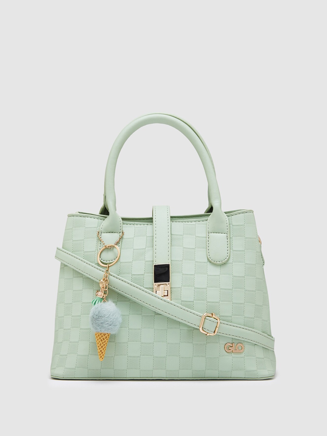 

Globus Women Mint Green Textured Casual Handheld Bag