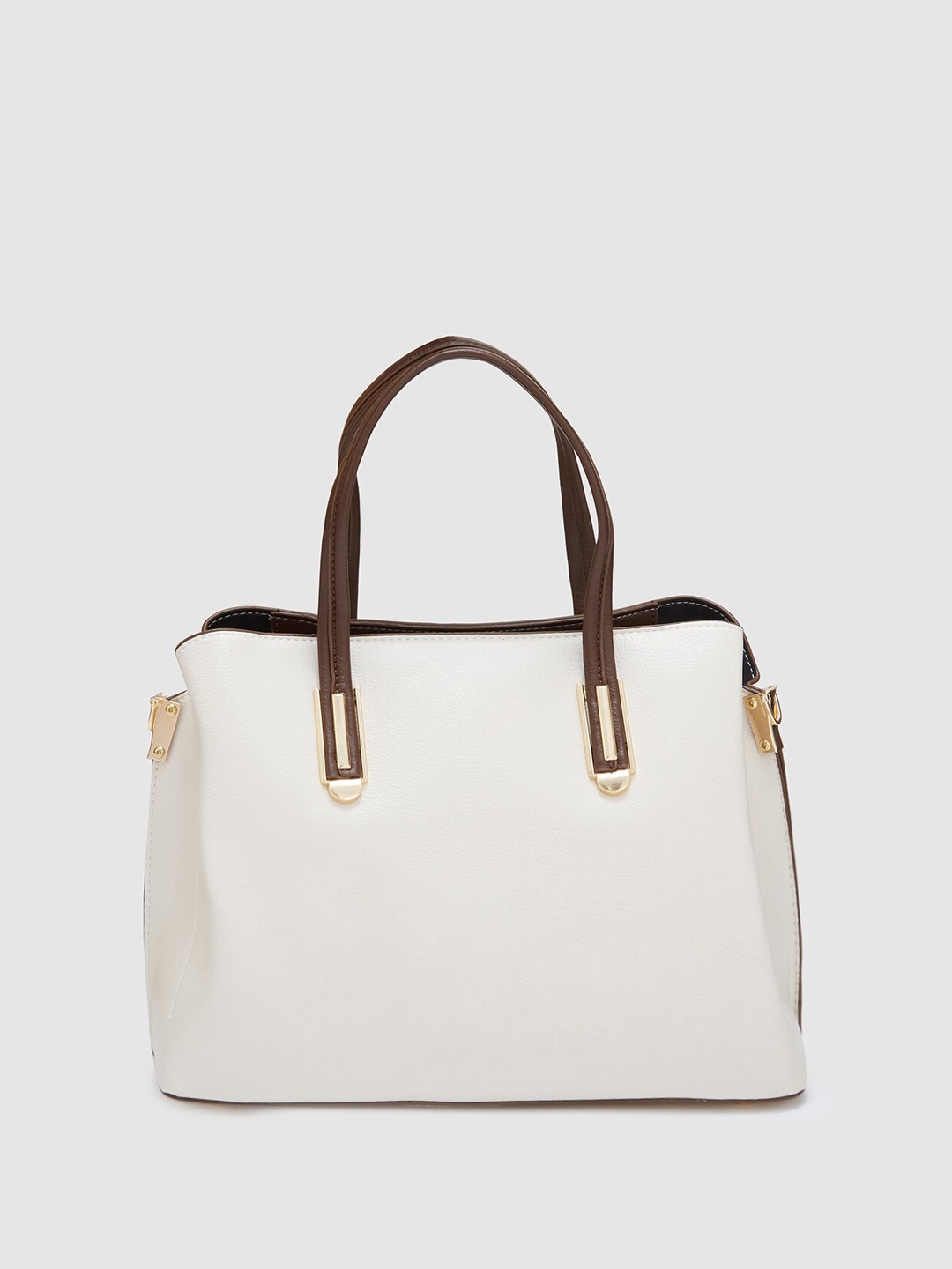 

Globus Women White Textured Casual Handheld Bag, Off white