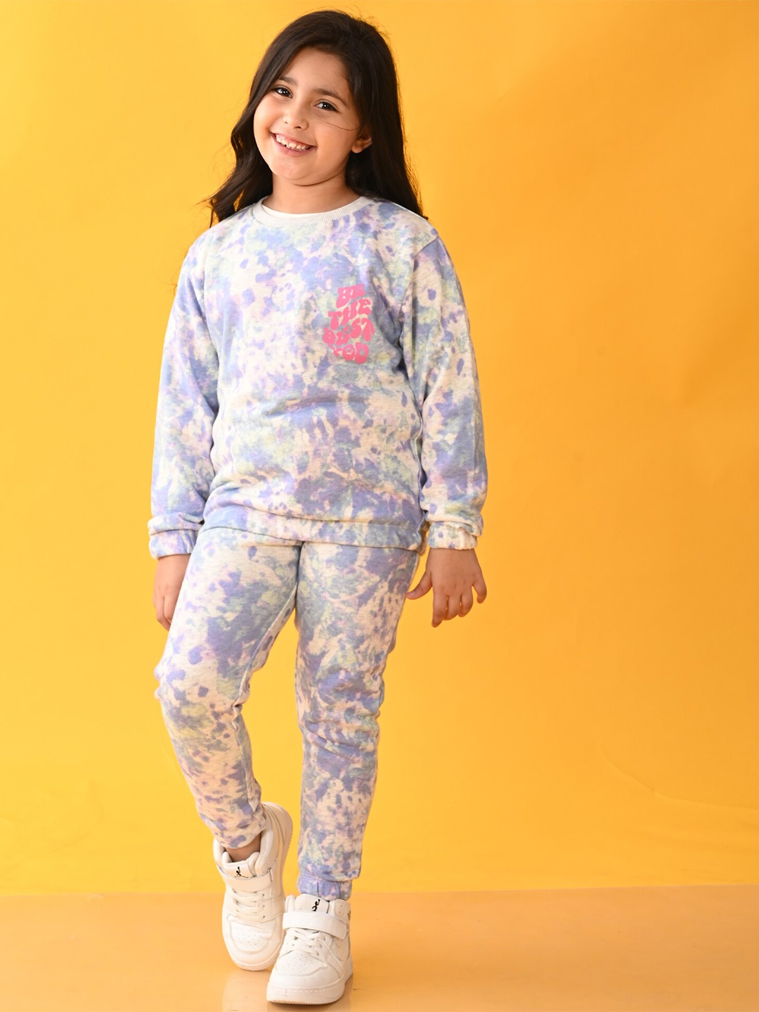 

Anthrilo Girls Printed T-shirt with Trousers, Blue