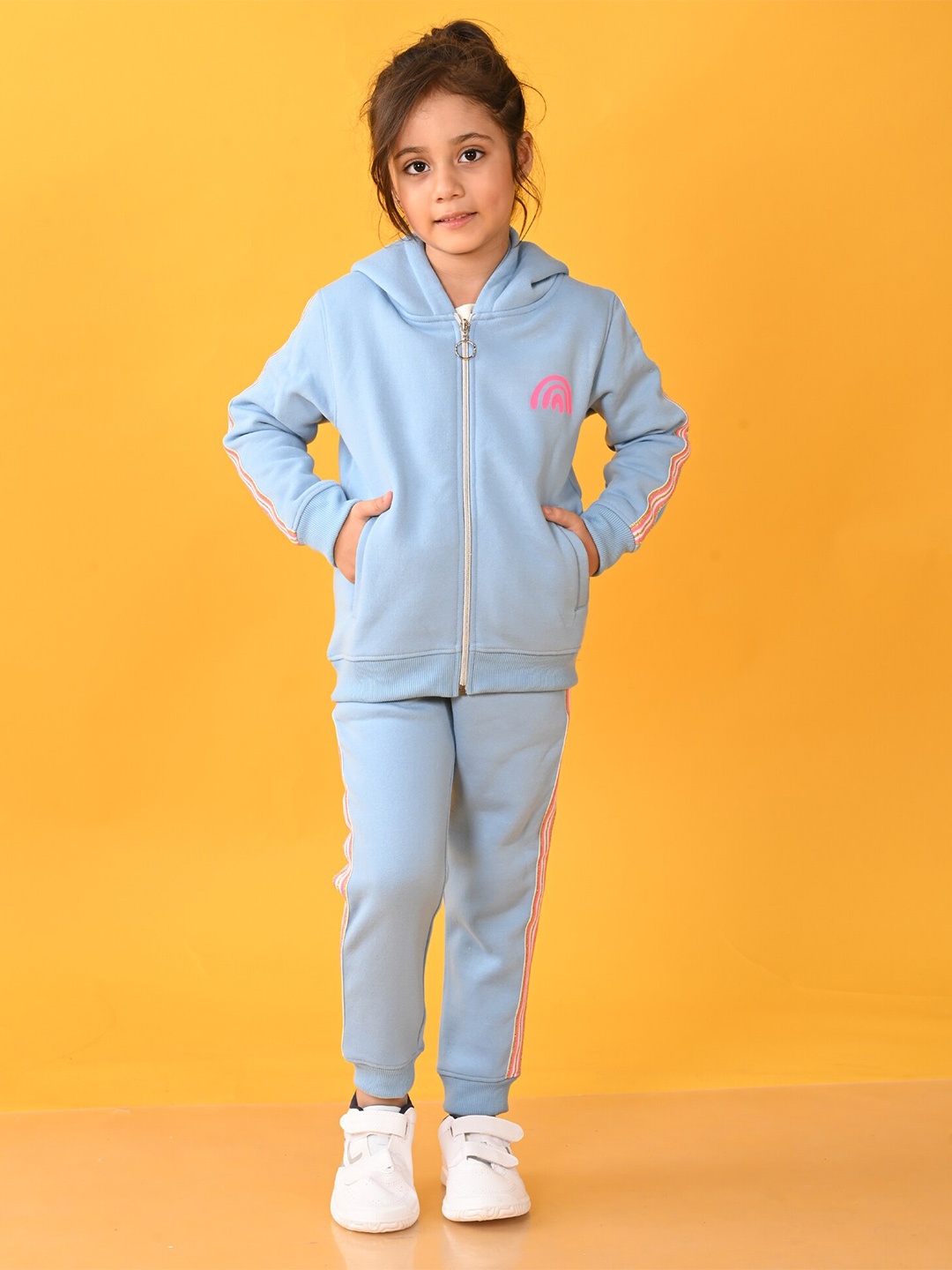

Anthrilo Girls Hooded Jacket with Joggers, Blue