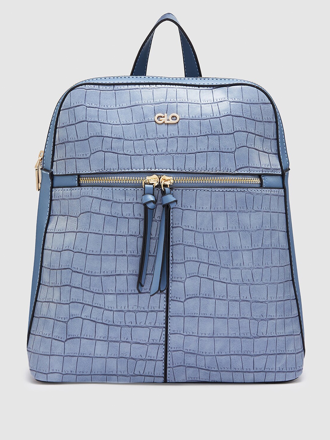 

Globus Women Blueish Grey Textured Smart Casual Backpack, Blue