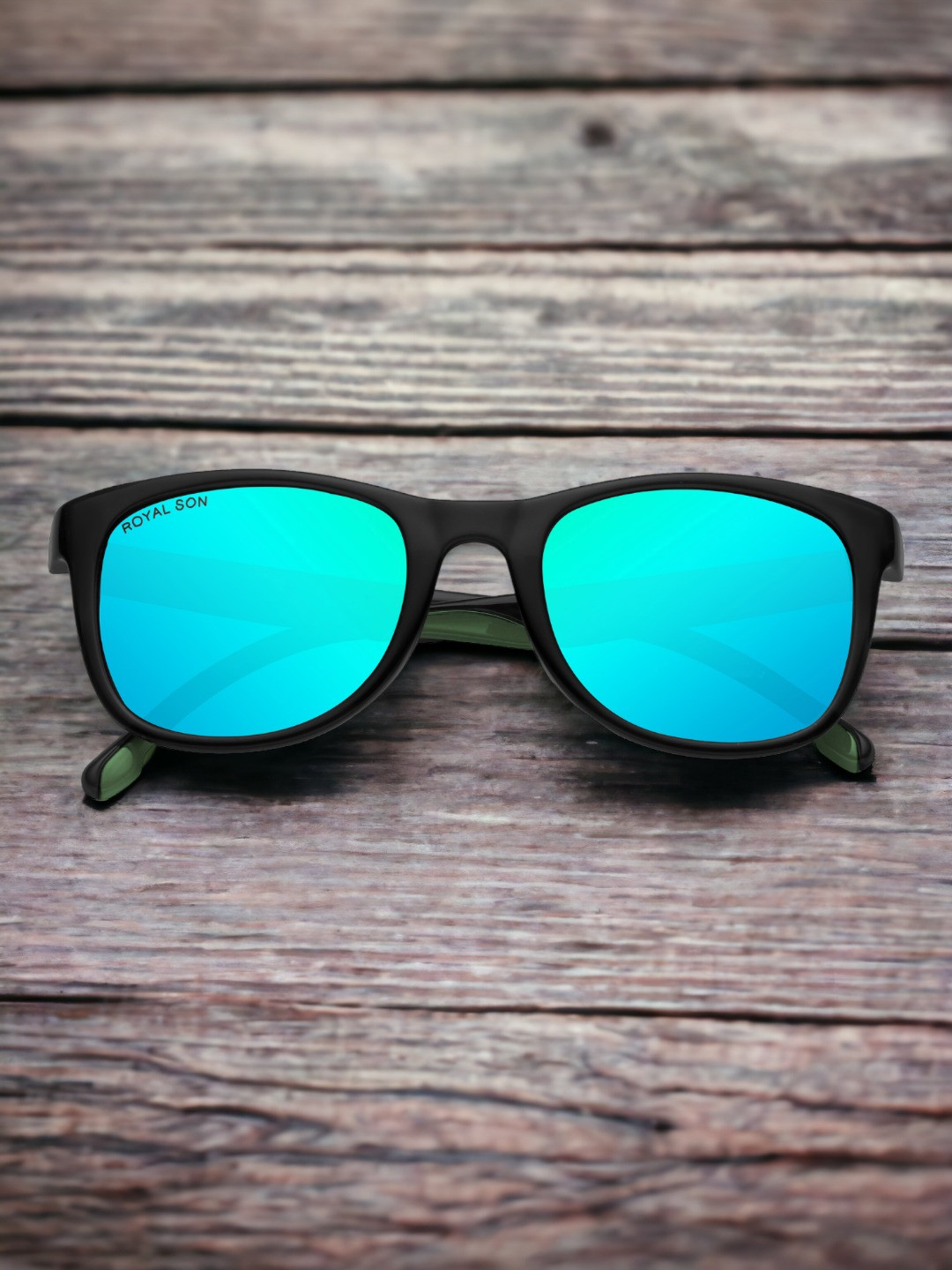 

ROYAL SON Unisex Rectangle Sunglasses With Polarised and UV Protected Lens, Green