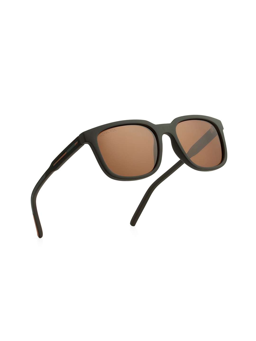 

ROYAL SON Unisex Rectangle Sunglasses With Polarised and UV Protected Lens, Brown