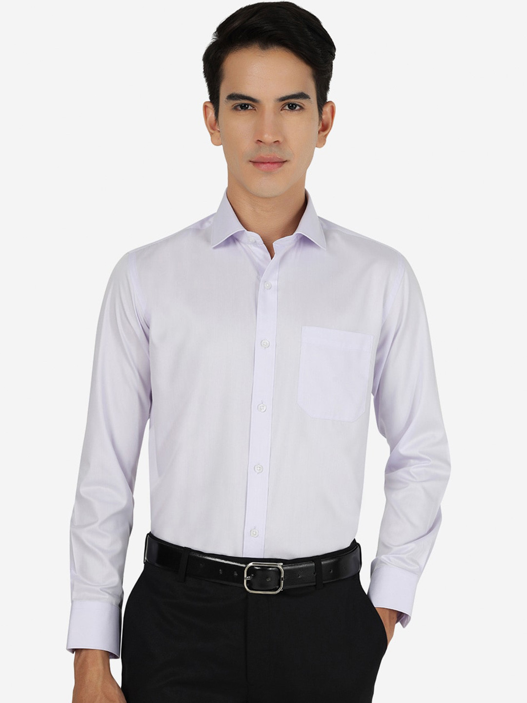 

Greenfibre Slim Fit Spread Collar Long Sleeves Cotton Formal Shirt, Purple