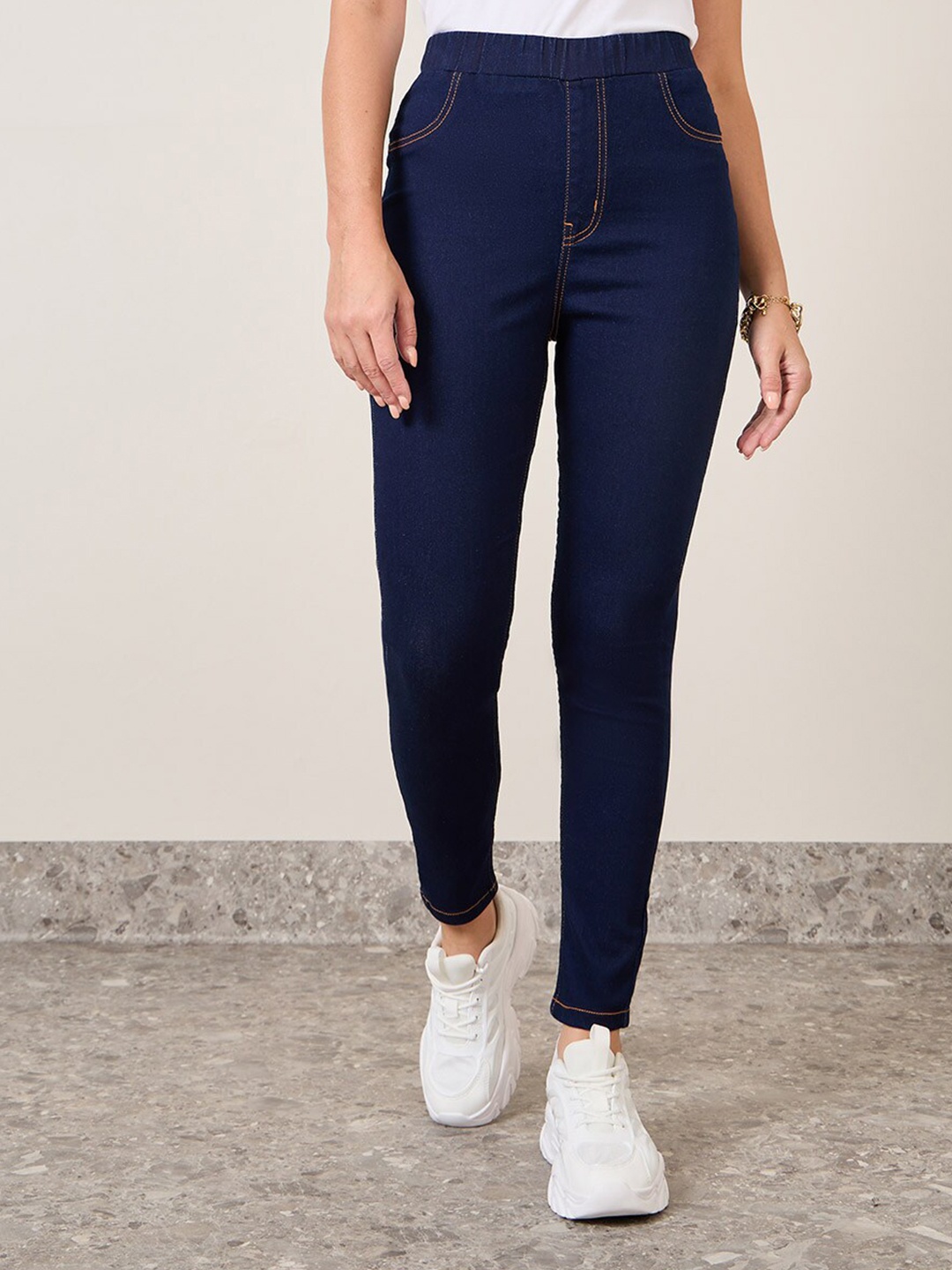 

Styli Women High Rise Super Skinny Core Denim Jeggings, Blue