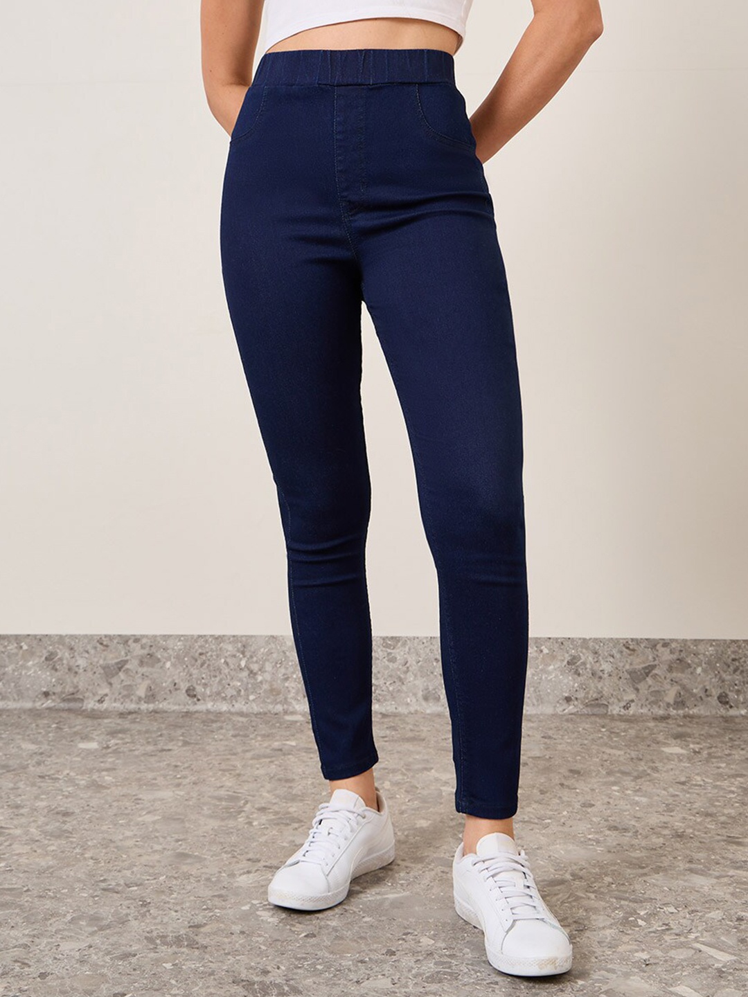 

Styli Women High Rise Super Skinny Core Denim Jeggings, Blue