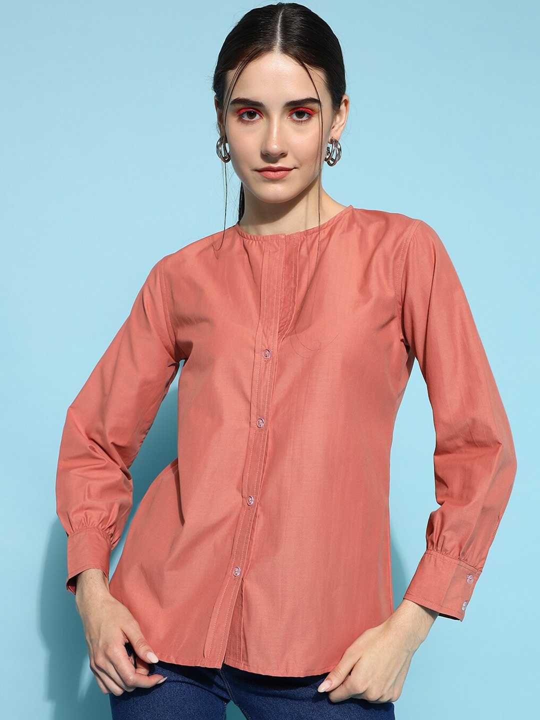 KALINI Comfort Cotton Formal Shirt, Nude