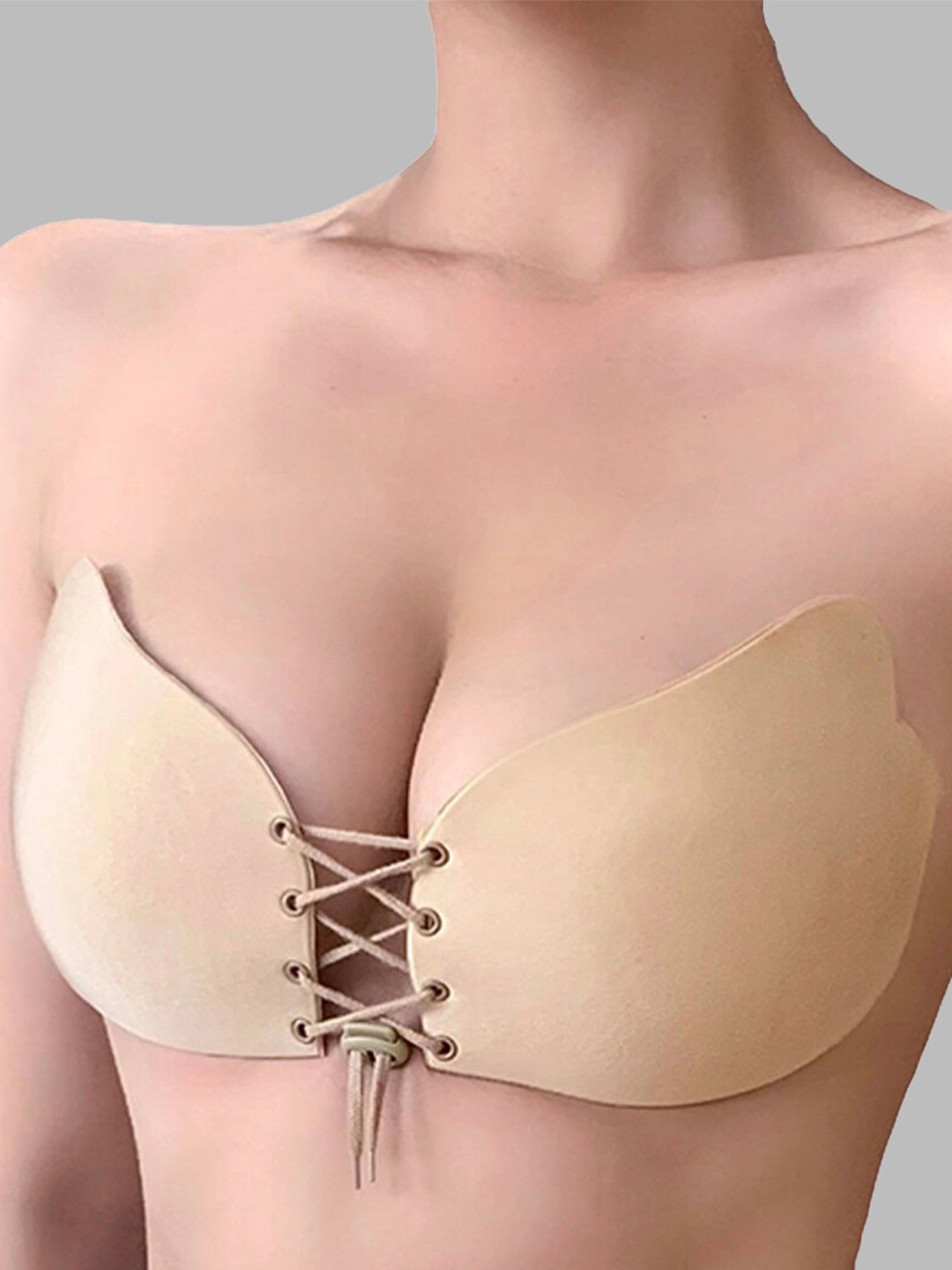 

FIMBUL Half Coverage Lightly Padded Microfiber Push-Up Bra With All Day Comfort, Beige