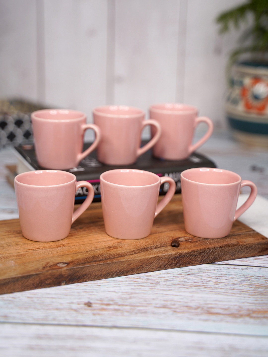 

LIVING ROOTS Mauve 6 Pieces Ceramic Glossy Cups 110ml each