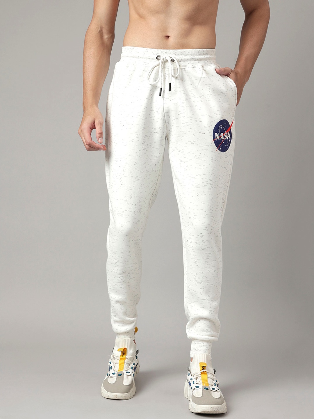 

Free Authority Men Nasa Printed Joggers, White