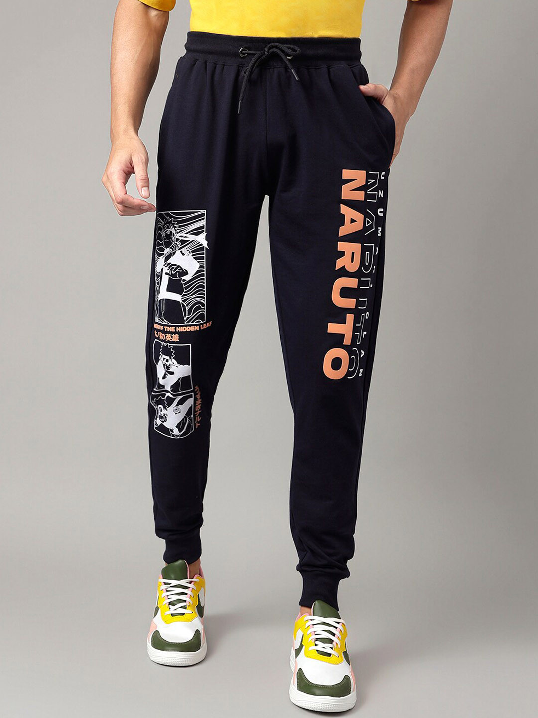 

Free Authority Men Naruto Printed Joggers, Navy blue