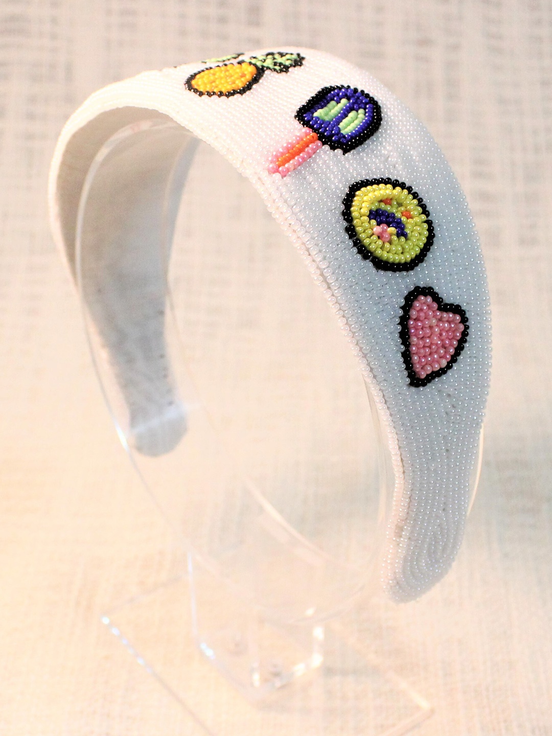 

Choko Girls Beaded Embellished Hairband, White