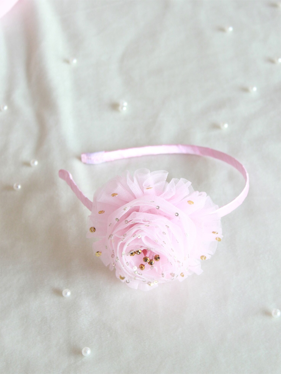 

Choko Girls Beaded Flower Hairband, Pink