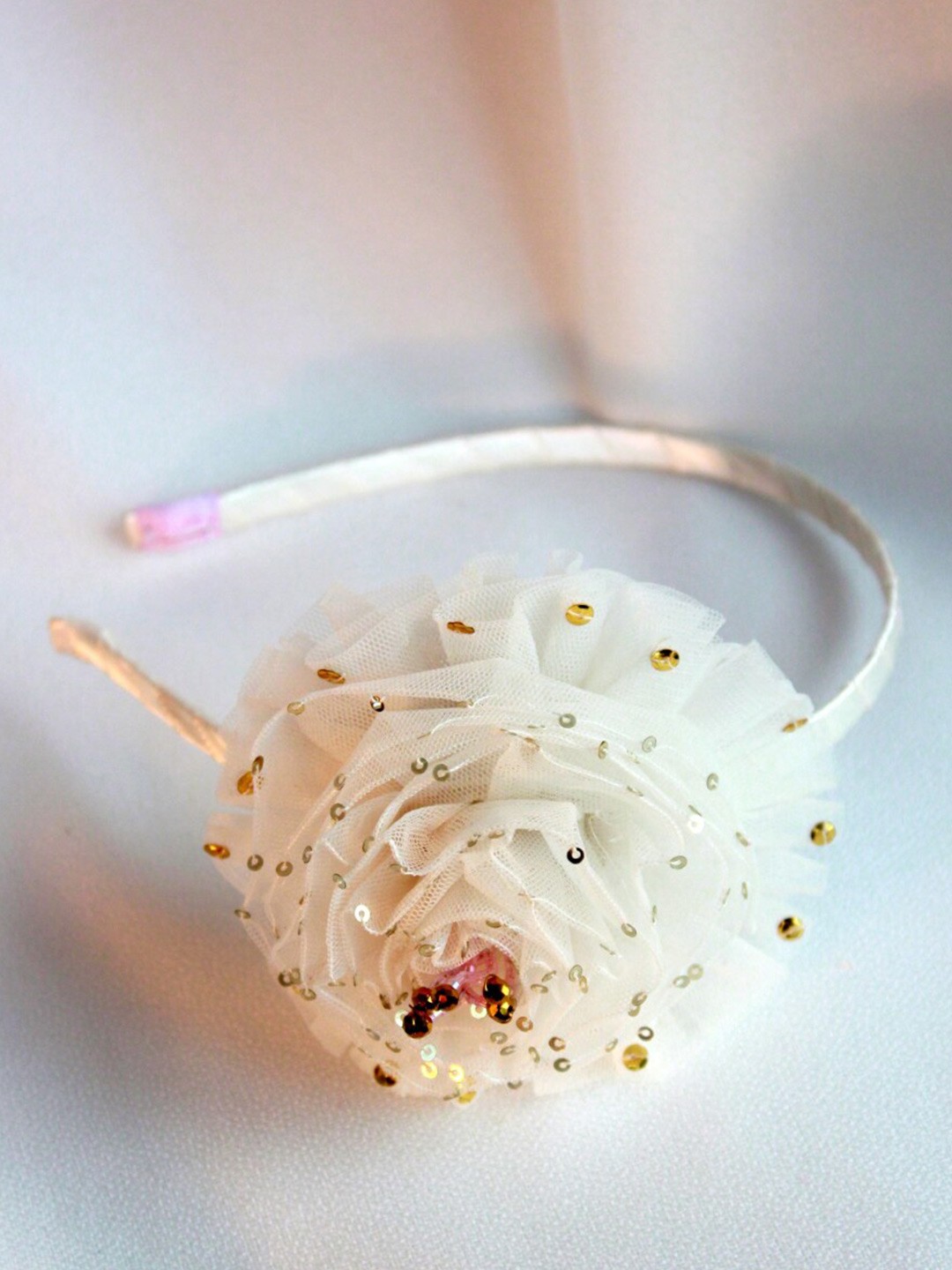 

Choko Girls Flower Beaded Hairband, White