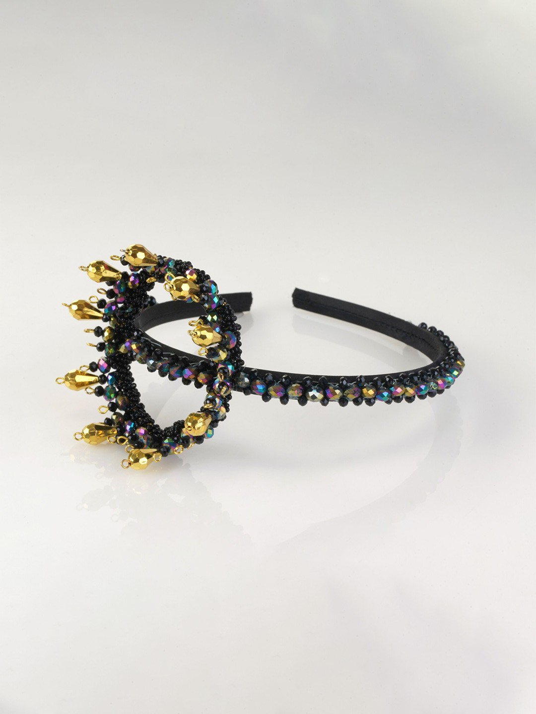 

Choko Girls Beaded Coronet Tiara, Black