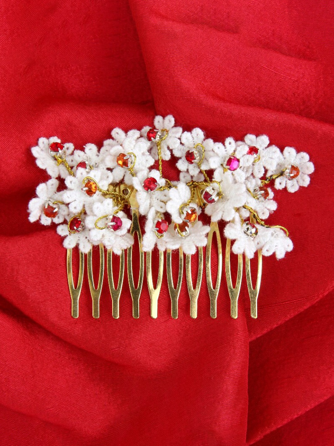 

Choko Girls Embellished Comb Pin, Off white