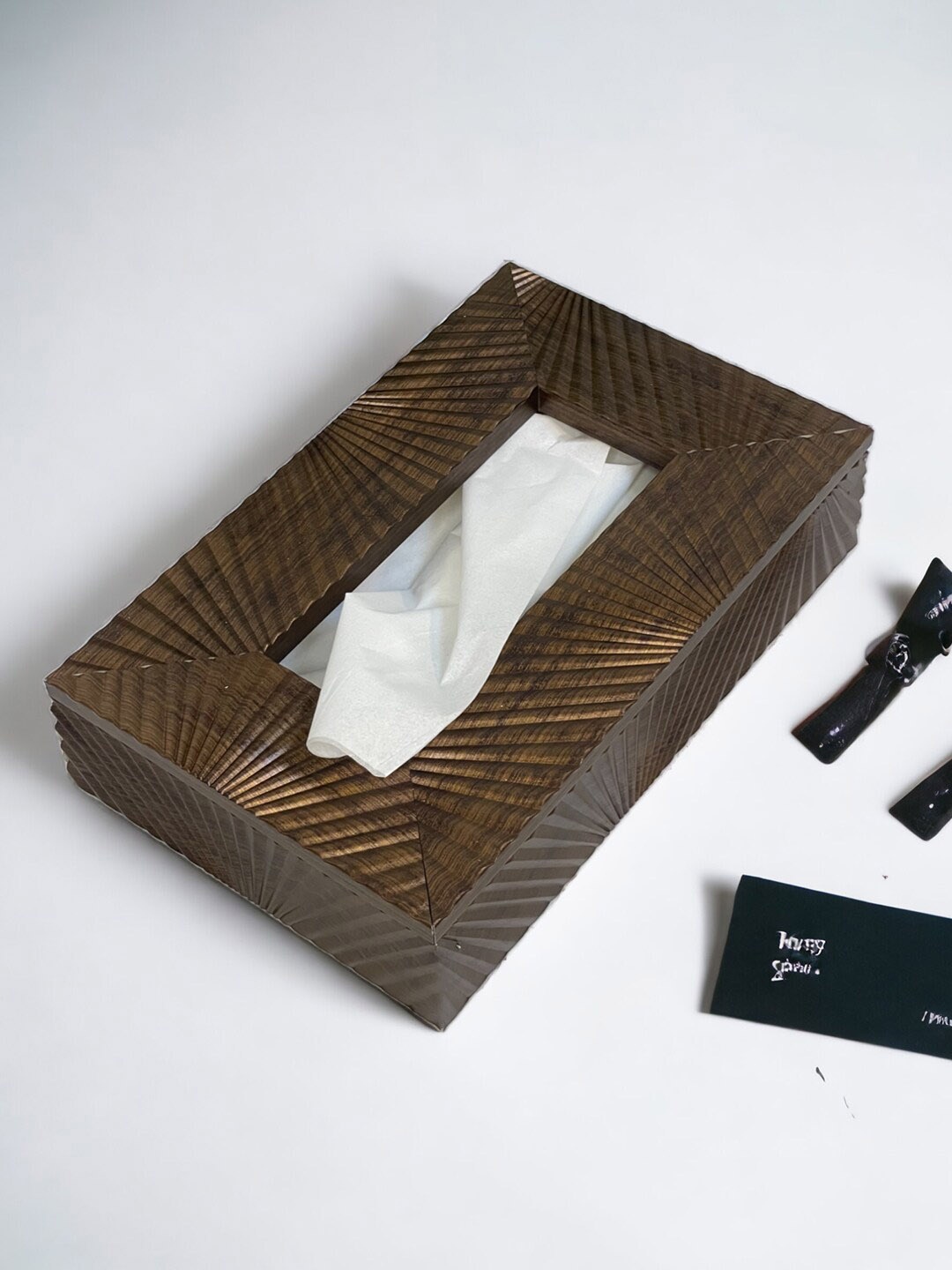 

Art Street Coffee Brown Wood Tissue Box Holder