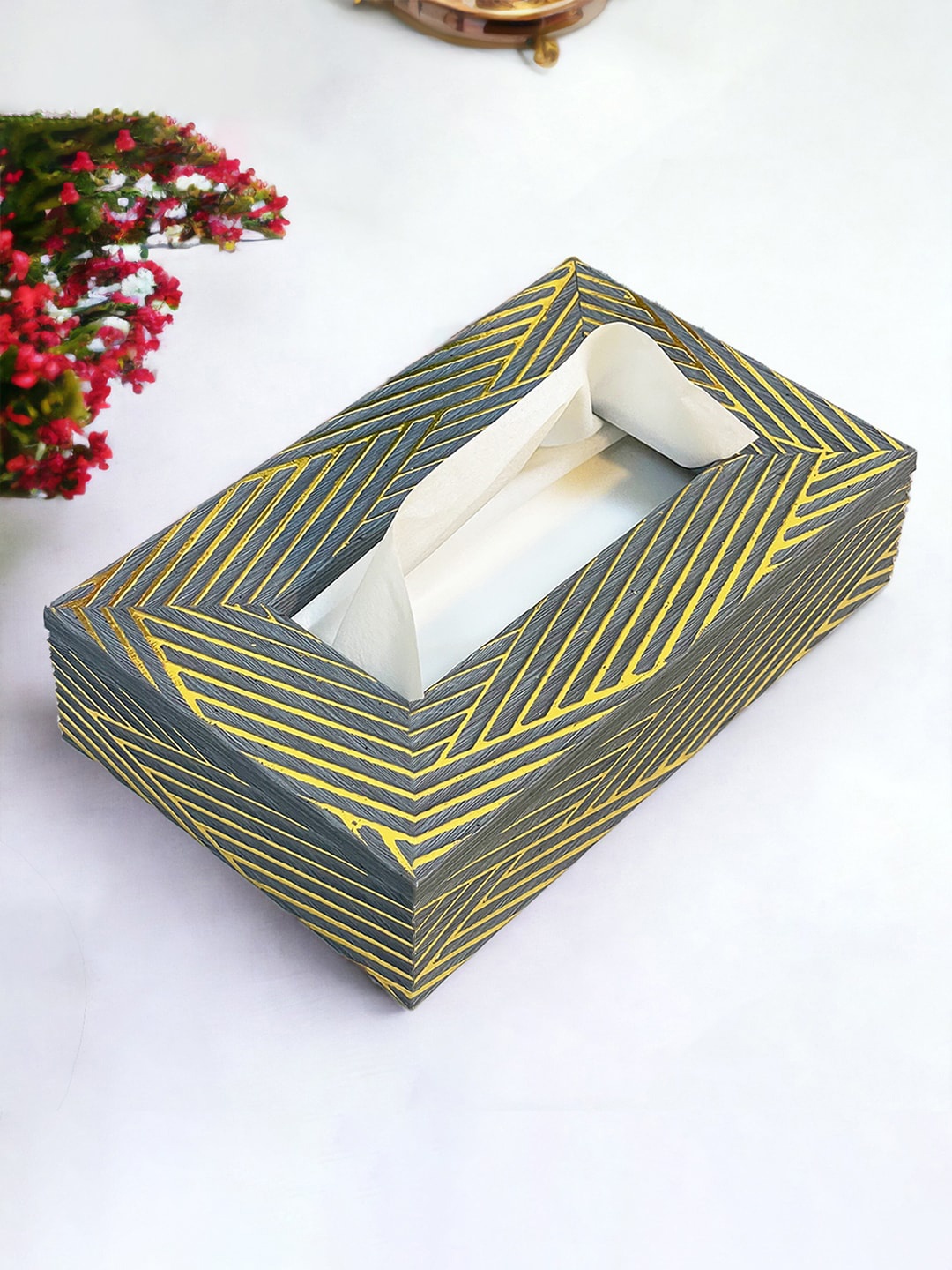 

Art Street Grey Textured Wooden Tissue Box Holder