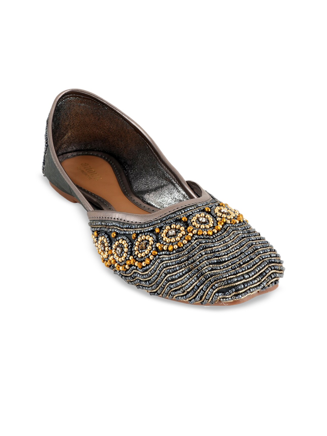 

Anouk Grey Ethnic Embellished Square Toe Mojaris