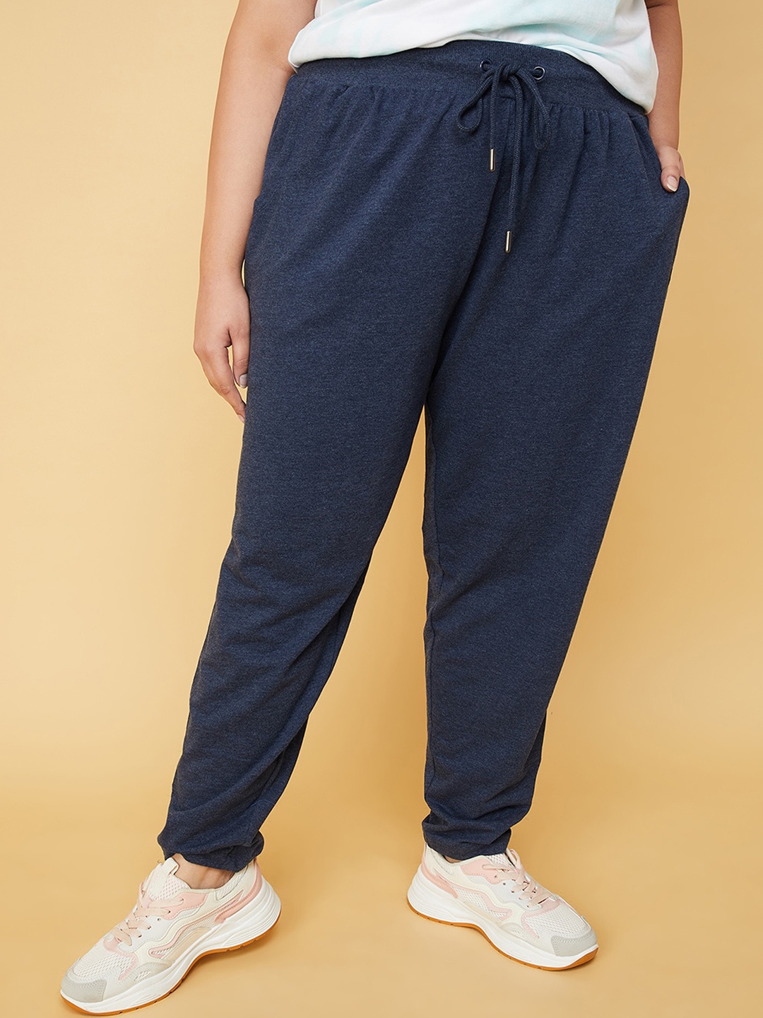 

max Women Plus Size Cotton Track Pant, Navy blue