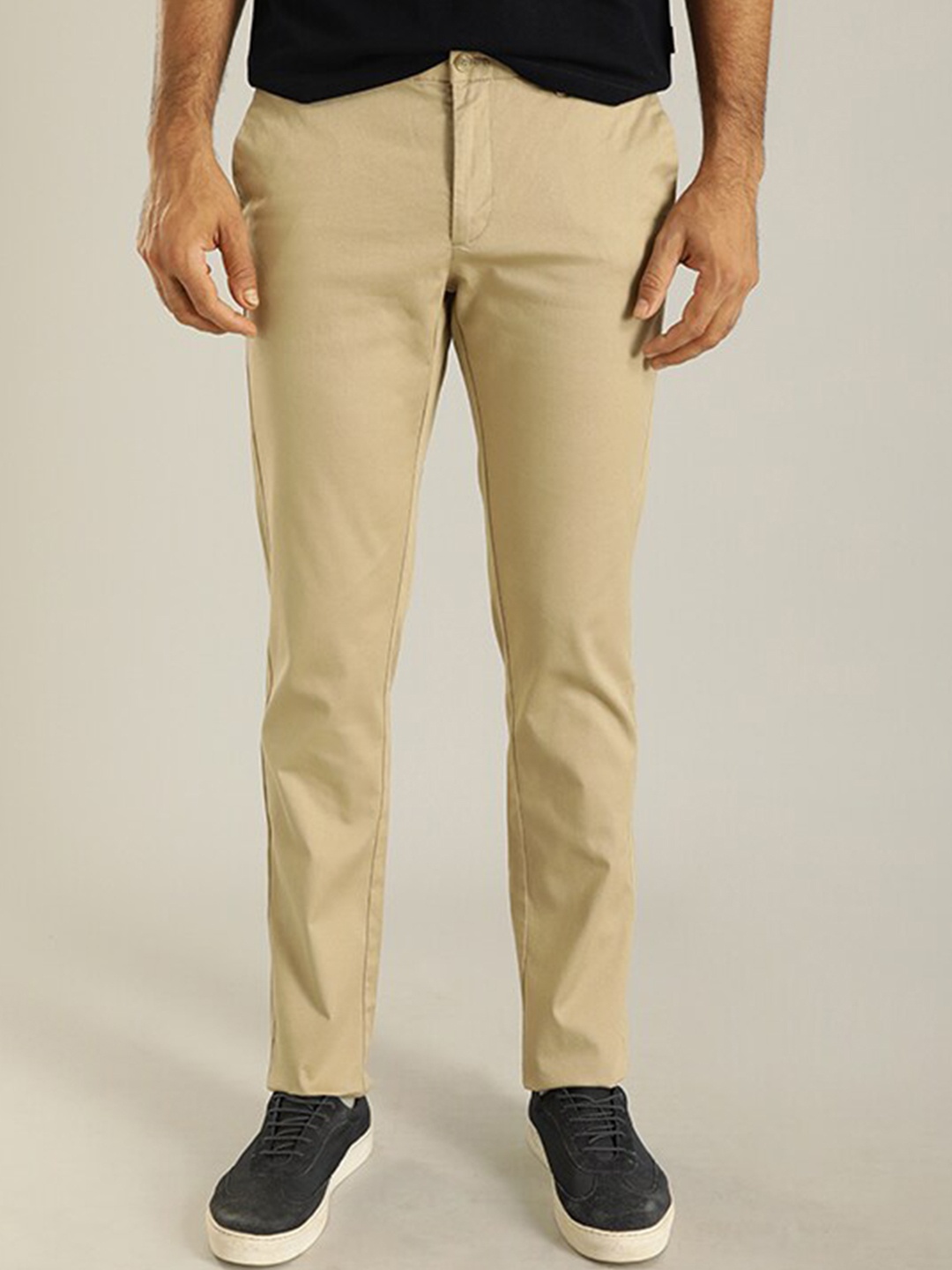 

Indian Terrain Men Brooklyn Slim Fit Chinos Trousers, Khaki