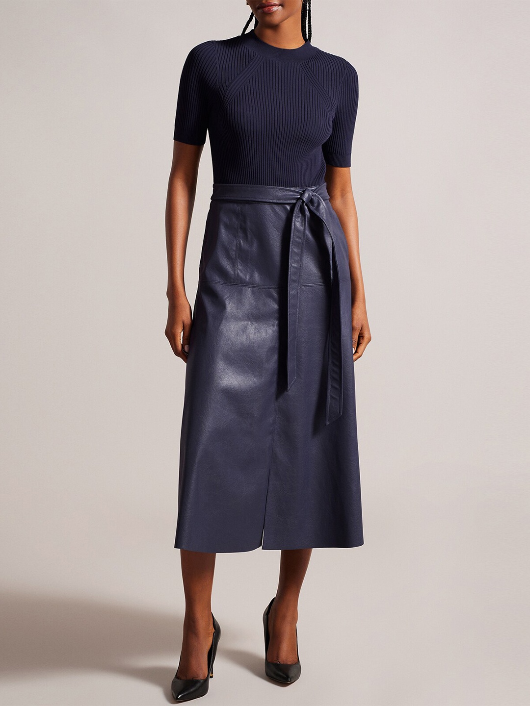 

Ted Baker Self Design A-line Midi Dress, Blue