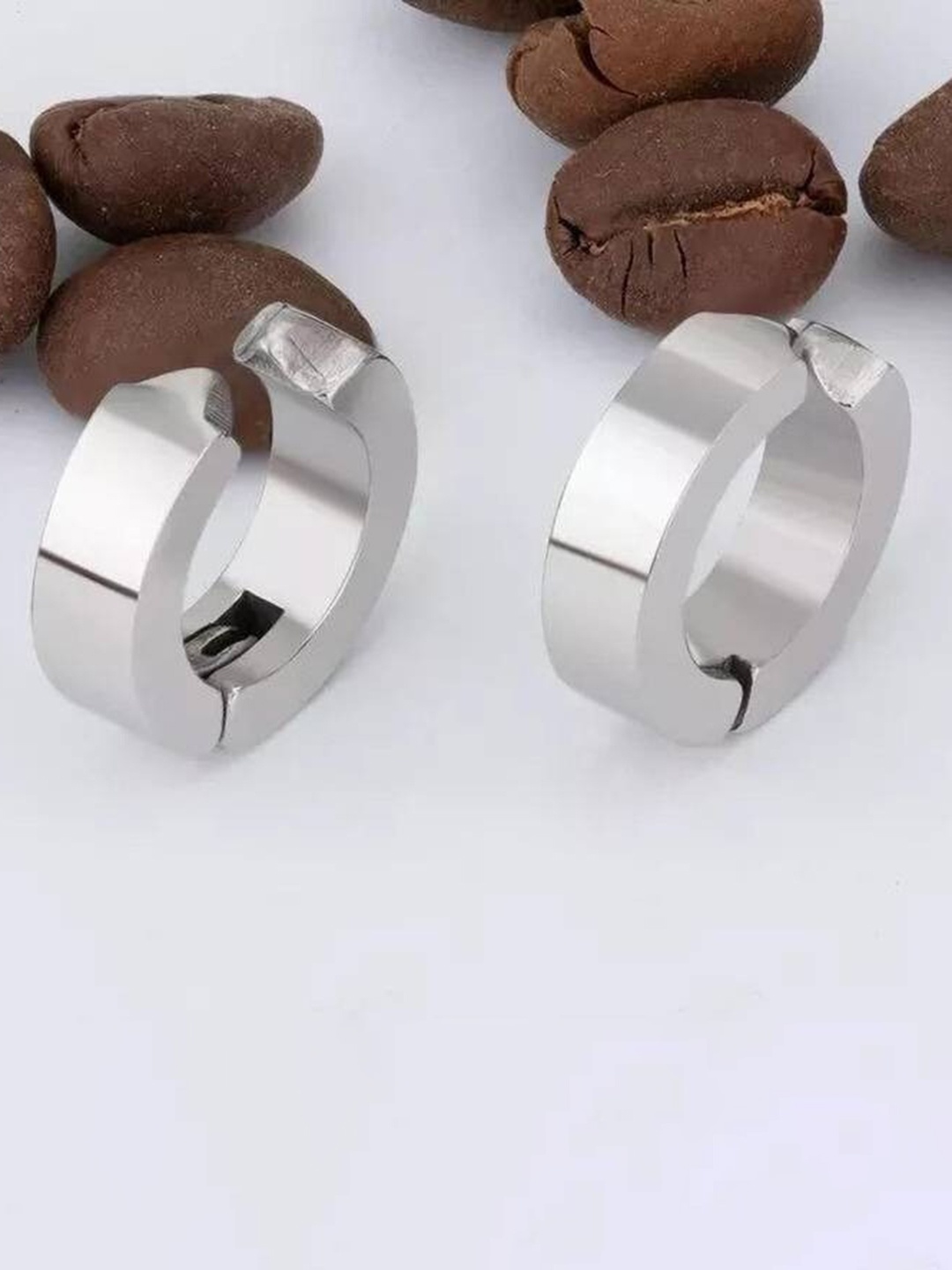 

VIEN Unisex Set Of 4 Assorted Stainless Steel Circular Hoop Earrings