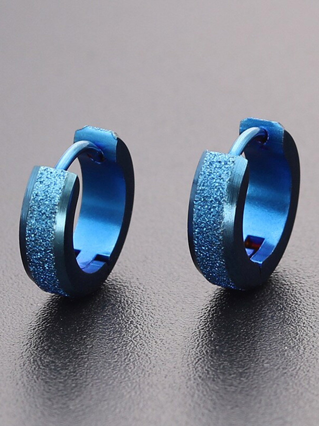 

VIEN Stainless Steel Circular Hoop Earrings, Blue