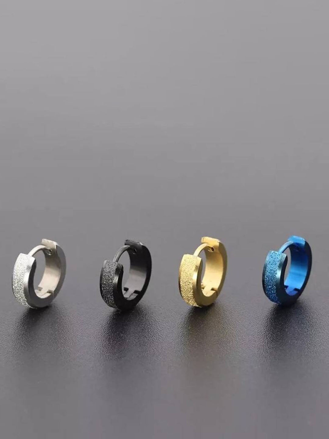 

VIEN Set Of 4 Assorted Stainless Steel Circular Hoop Earrings